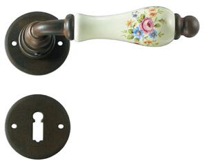 GALBUSERA Kovaná kľučka na dvere model 3-10, rozetové kovanie, BB/PZ/WC