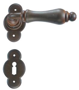 GALBUSERA Kovaná kľučka na dvere model 2501, rozetové kovanie, BB/PZ/WC