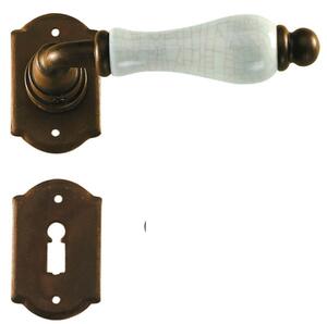 GALBUSERA Kovaná kľučka na dvere model 2-20, rozetové kovanie, BB/PZ/WC
