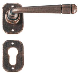 GALBUSERA Kovaná kľučka na dvere model 2110, rozetové kovanie, BB/PZ/WC