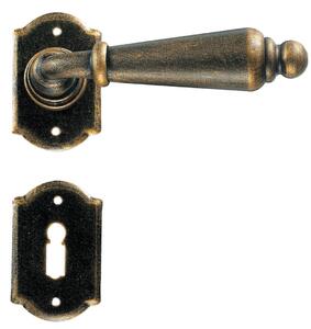 GALBUSERA Kovaná kľučka na dvere model 2401, rozetové kovanie, BB/PZ/WC