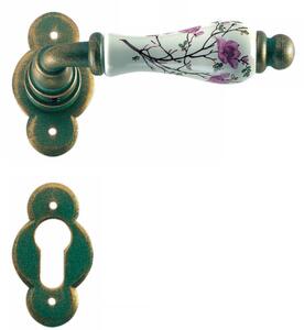 GALBUSERA Kovaná kľučka na dvere model 1-20, rozetové kovanie, BB/PZ/WC