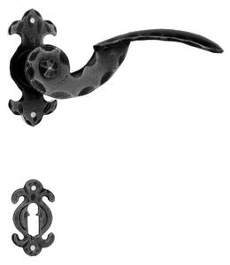 GALBUSERA Kovaná kľučka na dvere model 18, rozetové kovanie, BB/PZ/WC