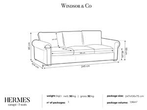 Trojmiestna pohovka Hermes 245 × 104 × 85 cm WINDSOR & CO