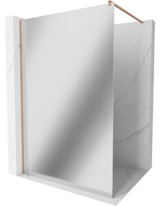 Mexen Kioto, sprchová zástena Walk-In 70 x 200 cm, 8mm sklo vzor zrkadlo, medený matný profil, 800-070-101-65-50