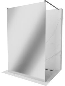 Mexen Kioto, sprchová zástena Walk-In 100 x 200 cm, 8mm sklo vzor zrkadlo, grafitový profil, 800-100-002-66-50