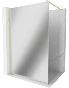 Mexen Kioto, sprchová zástena Walk-In 70 x 200 cm, 8mm sklo vzor zrkadlo, zlatý matný profil, 800-070-101-55-50