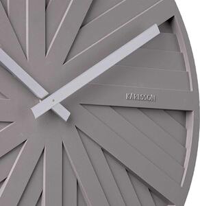 KARLSSON Nástenné hodiny Slides – šedé 40 × 2,5 cm