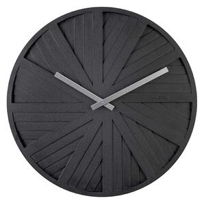 KARLSSON Nástenné hodiny Slides – čierne 40 × 2,5 cm