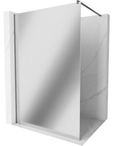 Mexen Kioto, sprchová zástena Walk-In 70 x 200 cm, 8mm sklo vzor zrkadlo, grafitový profil, 800-070-101-95-50