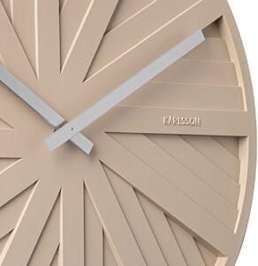 KARLSSON Nástenné hodiny Slides – hnedé 40 × 2,5 cm