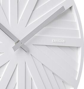 KARLSSON Nástenné hodiny Slides – biele 40 × 2,5 cm