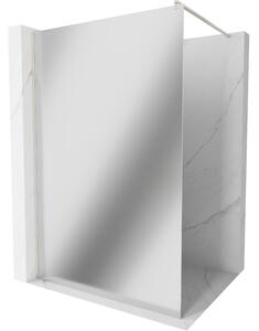 Mexen Kioto, sprchová zástena Walk-In 70 x 200 cm, 8mm sklo vzor zrkadlo, brúsená oceľ profil, 800-070-101-97-50