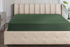 Farebné napínacie prestieradlo Klinmam Home Jersey, farba moss green, 100x200 cm