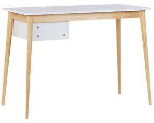 Biely svetlý MDF stôl 106 x 48 cm s malou retro zásuvkou