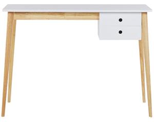 Biely svetlý MDF stôl 106 x 48 cm s malou retro zásuvkou