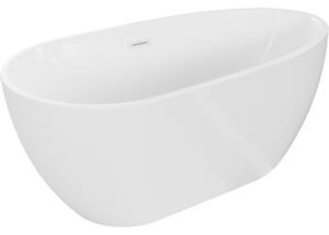 Mexen Eos, voľne stojaca vaňa 150 x 75 cm, biela, biely prepad, 52471507500-20