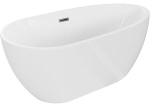 Mexen Eos, voľne stojaca vaňa 150 x 75 cm, biela, brúsený grafit prepad, 52471507500-95