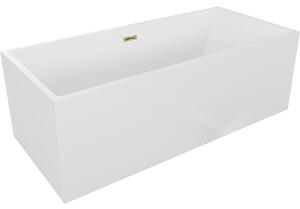 Mexen Vigo, voľne stojaca vaňa 178,5 x 80 cm, biela, zlatý lesklý prepad, 51251788000-50