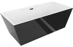 Mexen Lita, voľne stojaca vaňa 170 x 75 cm, biela-čierna, čierny matný prepad, 52121707575-70