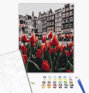 Maľovanie podľa čísiel tulipány v Amsterdame
