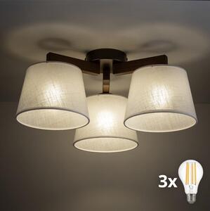BRILAGI - LED Prisadený luster LATTE 3xE27/15W/230V borovica/béžová