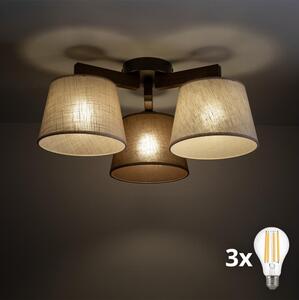 BRILAGI - LED Prisadený luster LATTE 3xE27/15W/230V borovica/mix