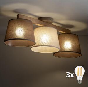 BRILAGI - LED Prisadený luster LATTE SABIA 3xE27/15W/230V borovica/mix