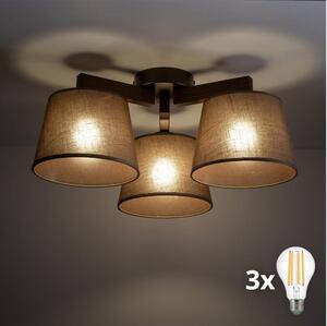 BRILAGI - LED Prisadený luster LATTE 3xE27/15W/230V borovica/hnedá