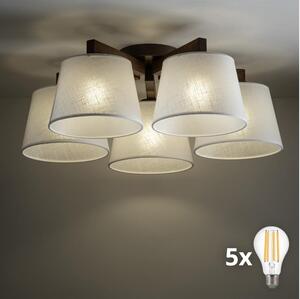 BRILAGI - LED Prisadený luster LATTE 5xE27/15W/230V borovica/biela