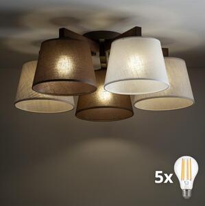 BRILAGI - LED Prisadený luster LATTE 5xE27/15W/230V borovica/mix