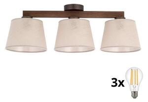 BRILAGI - LED Prisadený luster LATTE 3xE27/15W/230V borovica/béžová