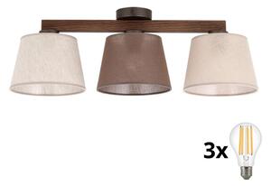 BRILAGI - LED prisadené stropné svietidlo LATTE SABIA 3xE27/15W/230V borovica/mix