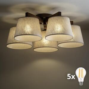 BRILAGI - LED Prisadený luster LATTE 5xE27/15W/230V borovica/krémová