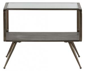 Medený Kovový stolík s presklenou doskou Fancy 46 × 60 × 50 cm BEPUREHOME