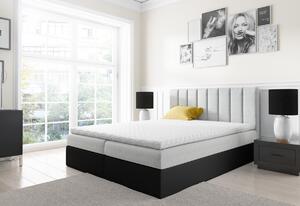 Čalúnená posteľ VIOLETA + topper, 200x200, inari 22/čierna eko
