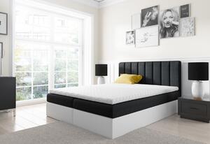 Čalúnená posteľ VIOLETA + topper, 200x200, inari 100/biela eko