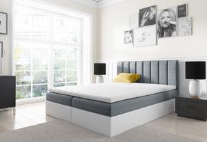 Čalúnená posteľ VIOLETA + topper, 200x200, inari 81/biela eko