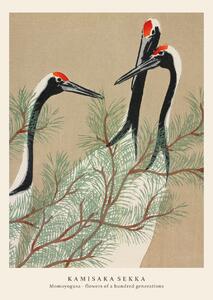 Umelecká tlač Cranes (Special Edition Japandi Vintage) - Kamisaka Sekka, (30 x 40 cm)