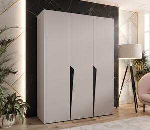 Elegantná šatníková skriňa 150 cm SORAYA 1 - kašmír / čierne úchyty