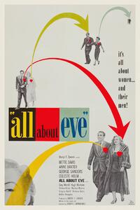 Umelecká tlač All about Eve, Ft. Bette Davis & Marilyn Monroe (Vintage Cinema / Retro Movie Theatre Poster / Iconic Film Advert), (26.7 x 40 cm)