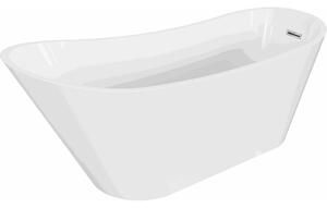 Mexen Alta, voľne stojaca vaňa 170 x 75 cm, biela, chrómový prepad, 52141707500-01