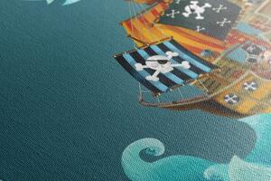 Obraz pirátska loď na mori