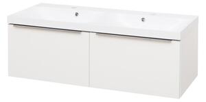Mereo Mereo, Mailo, kúpeľňová skrinka s umývadlom z liateho mramoru 121 cm, chrómové madlo, MER-CN518M