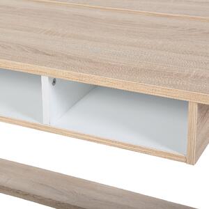 Pracovný stôl zo svetlého dreva 110 x 60 cm 2 police podnožka škandinávska