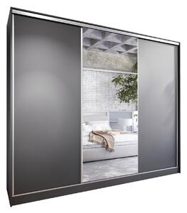 MEBLINE Skriňa s posuvnými dverami so zrkadlom CORINA A 250 čierna