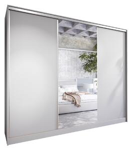 MEBLINE Skriňa s posuvnými dverami so zrkadlom CORINA B 250 šedá
