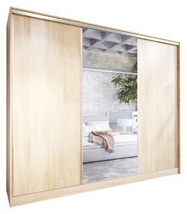 MEBLINE Skriňa s posuvnými dverami so zrkadlom CORINA B 250 sonoma