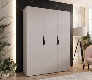 Trojdverová šatníková skriňa 150 cm AMARIS 1 - kašmír / čierne úchyty