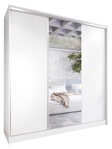 MEBLINE Skriňa s posuvnými dverami so zrkadlom CORINA B 180 biela